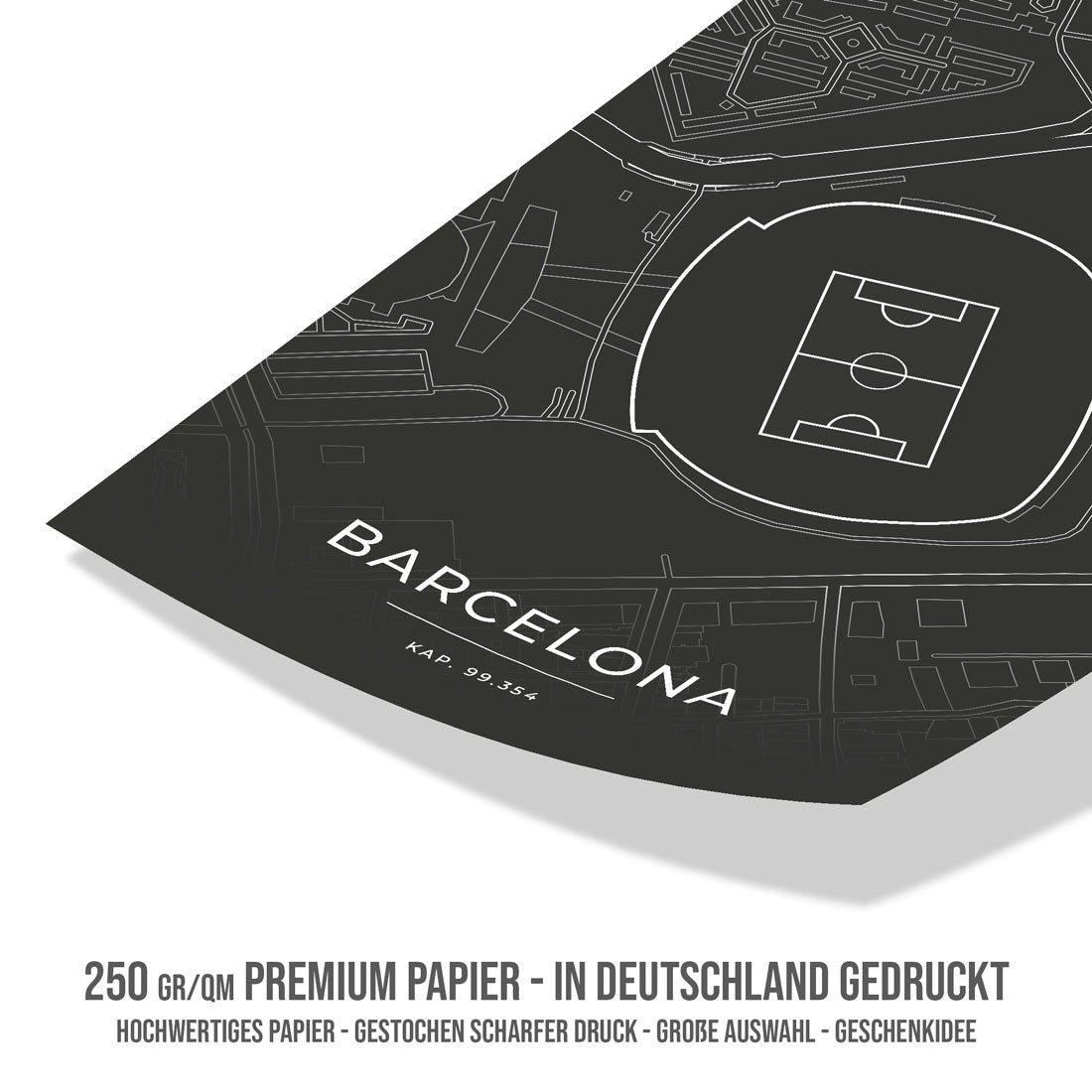 Stadion Poster - Barcelona - Fussball Karte
