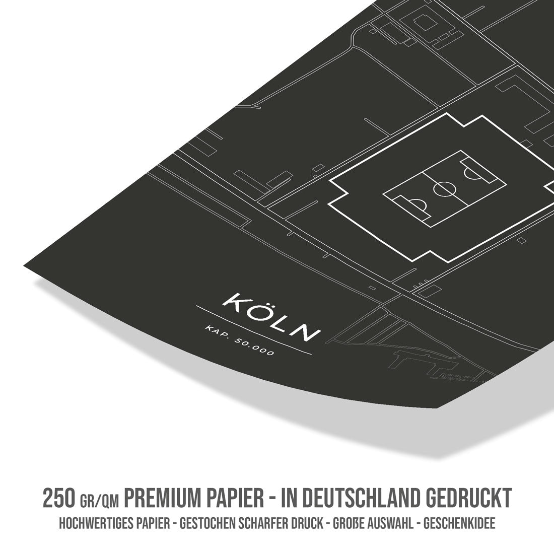Stadion Poster - Köln - Fussball Karte