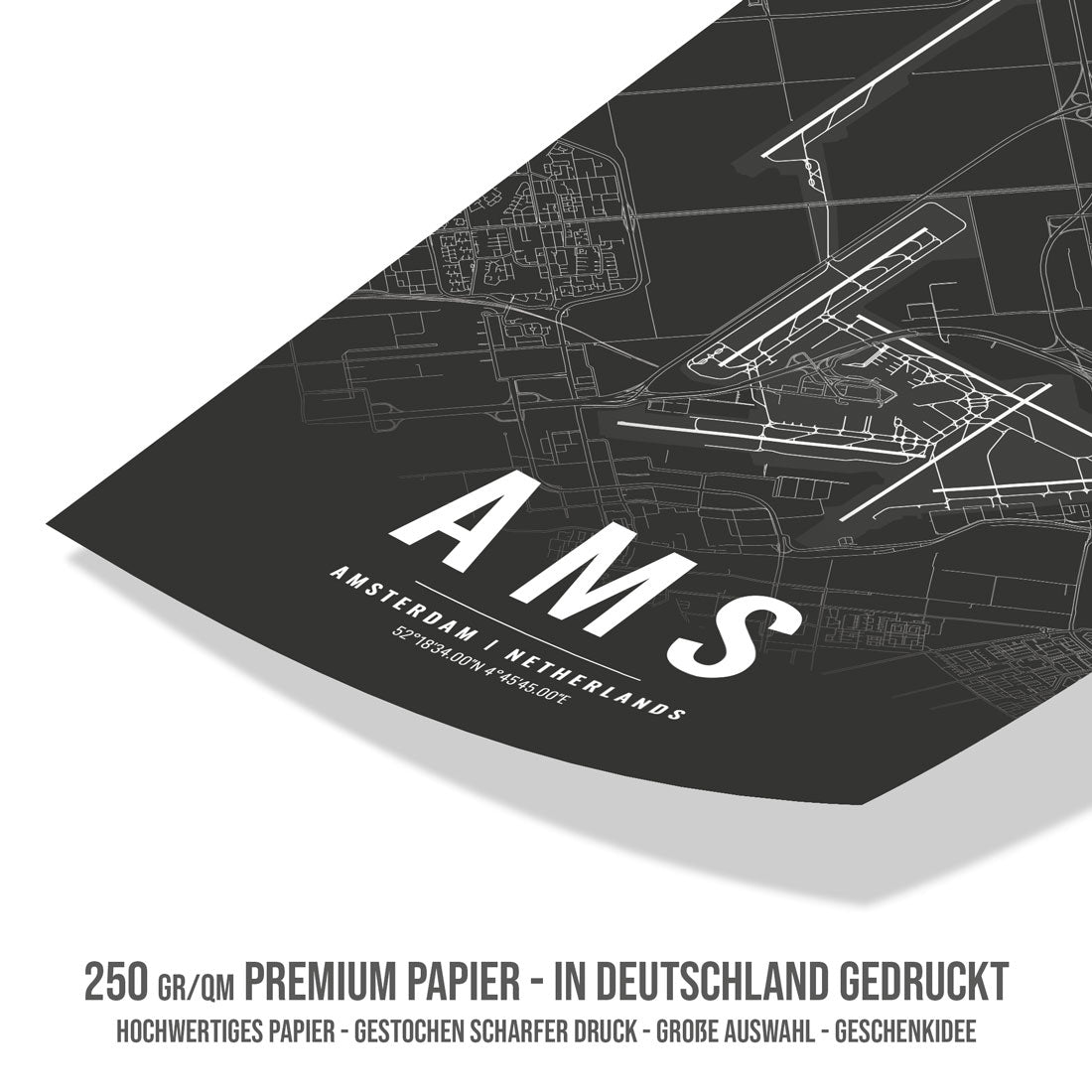 Flughafen Poster - AMS - Amsterdam