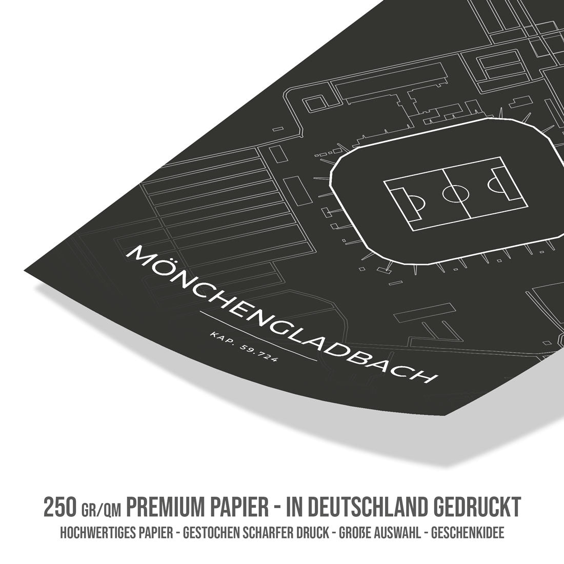 Stadion Poster - Mönchengladbach - Fussball Karte