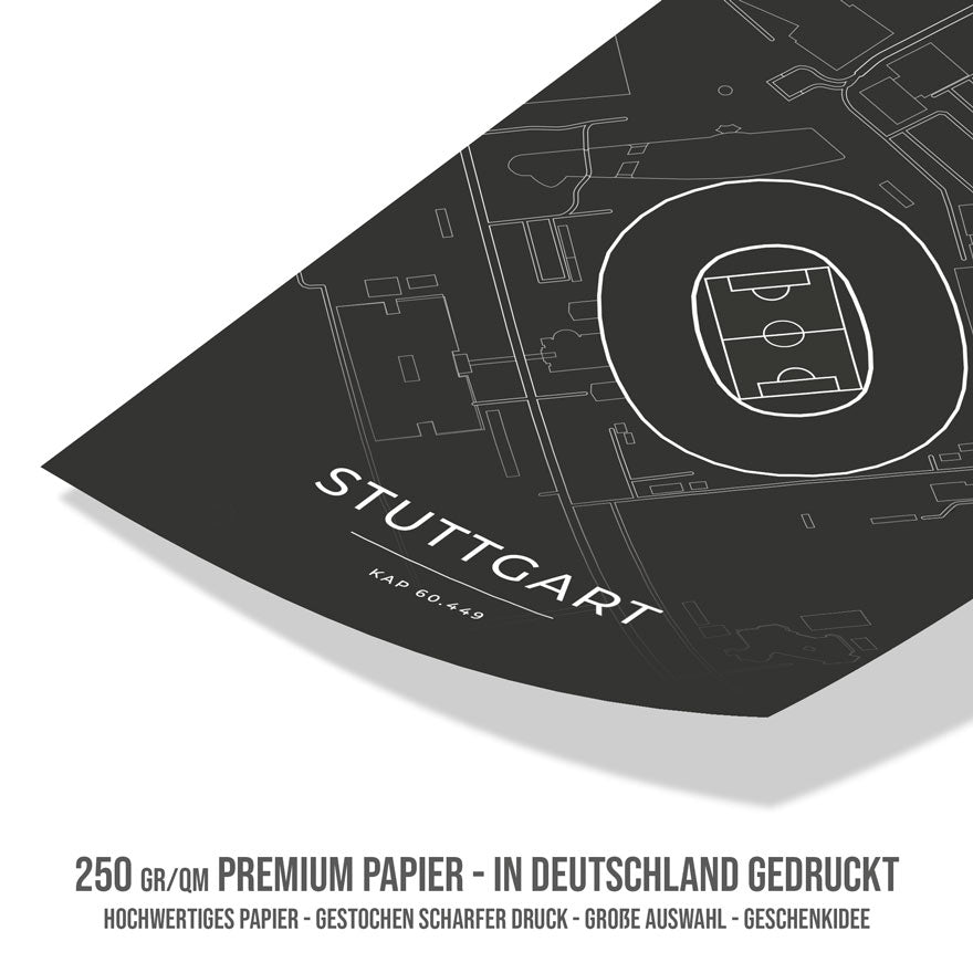 Stadion Poster - Stuttgart - Fussball Karte