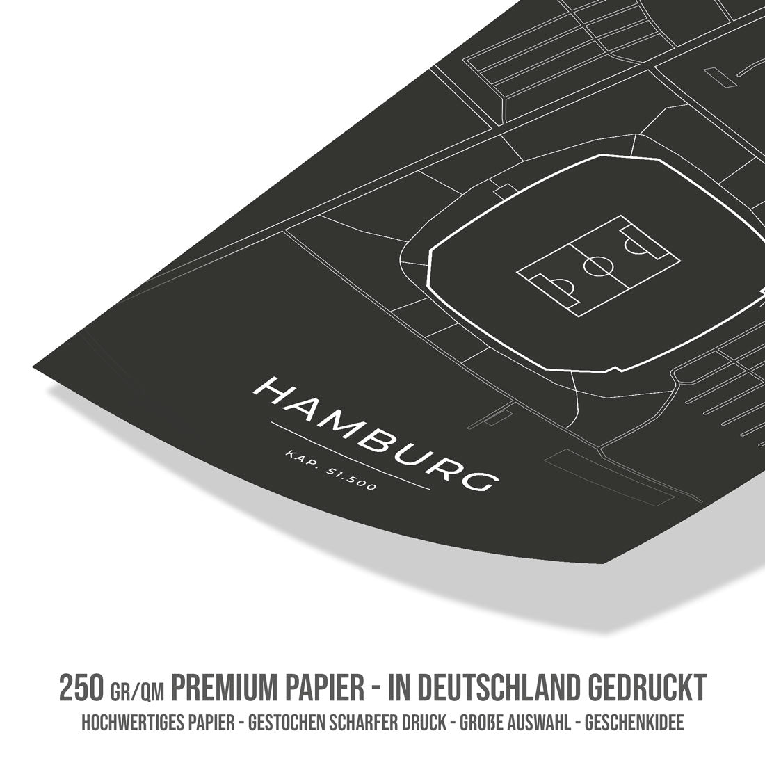 Stadion Poster - Hamburg - Fussball Karte