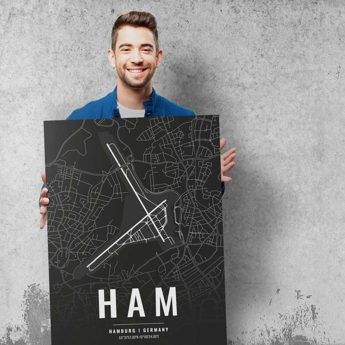 Flughafen Poster - HAM - Hamburg