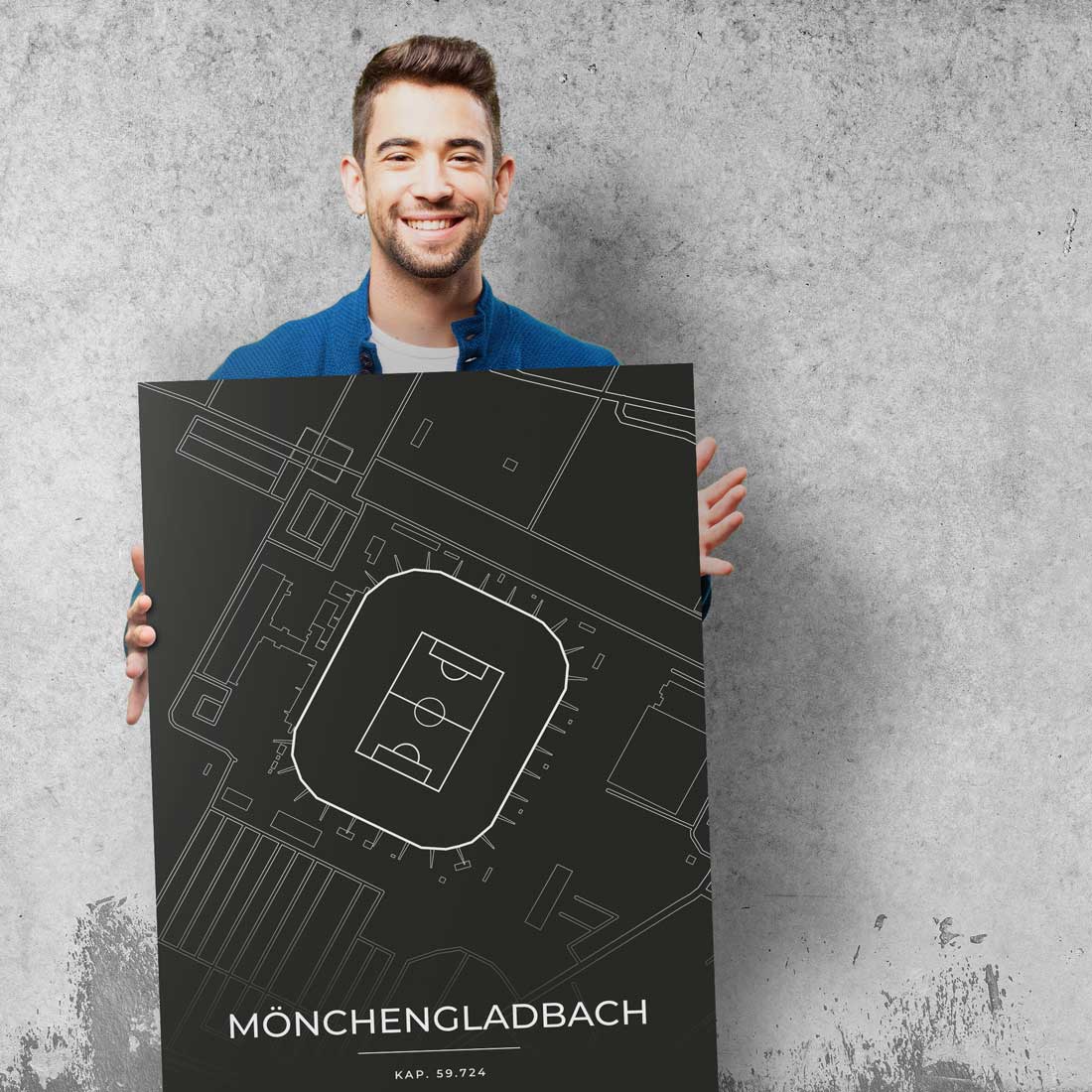 Stadion Poster - Mönchengladbach - Fussball Karte