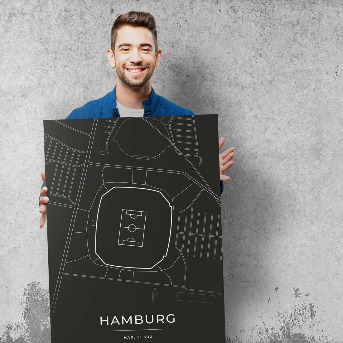 Stadion Poster - Hamburg - Fussball Karte