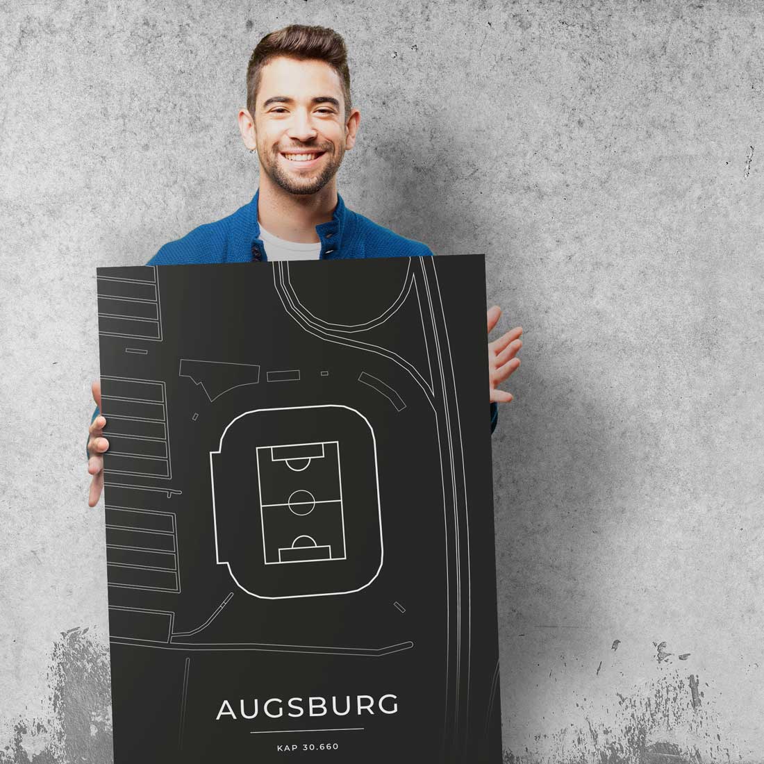 Stadion Poster - Augsburg - Fussball Karte