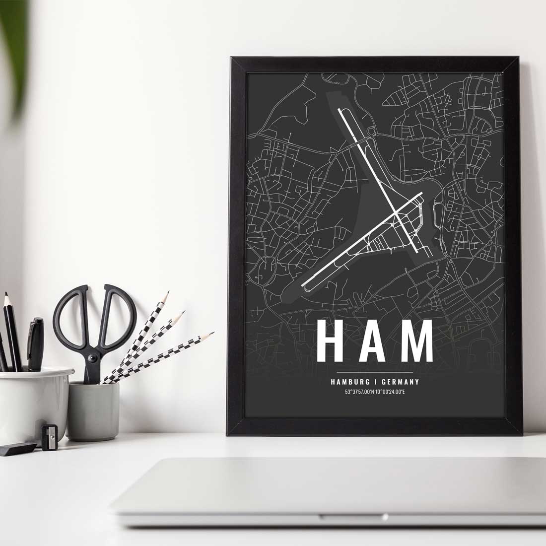 Flughafen Poster - HAM - Hamburg