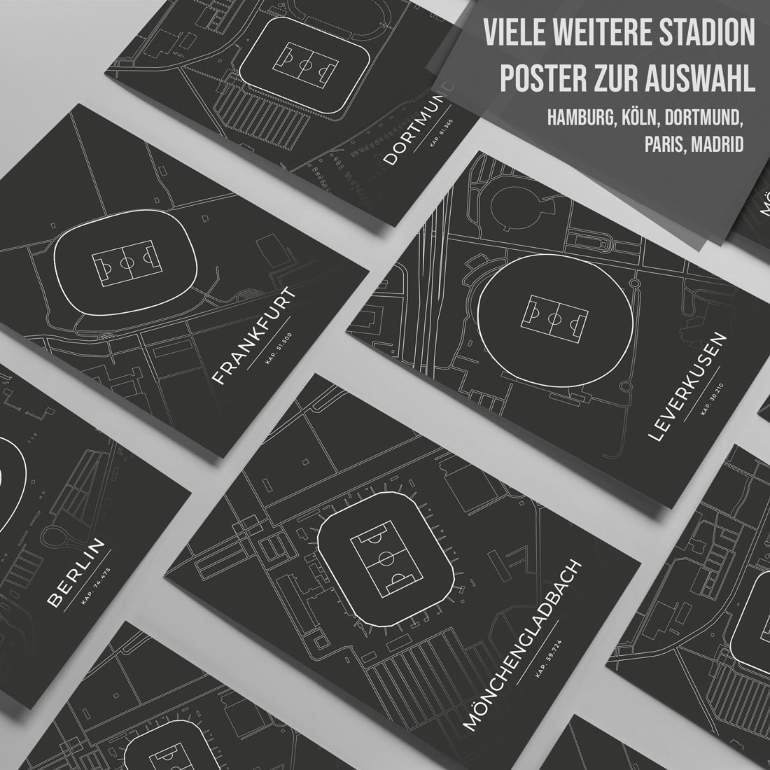 Stadion Poster - Mönchengladbach - Fussball Karte