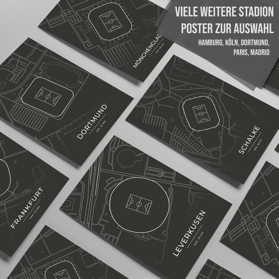 Stadion Poster - Leverkusen - Fussball Karte