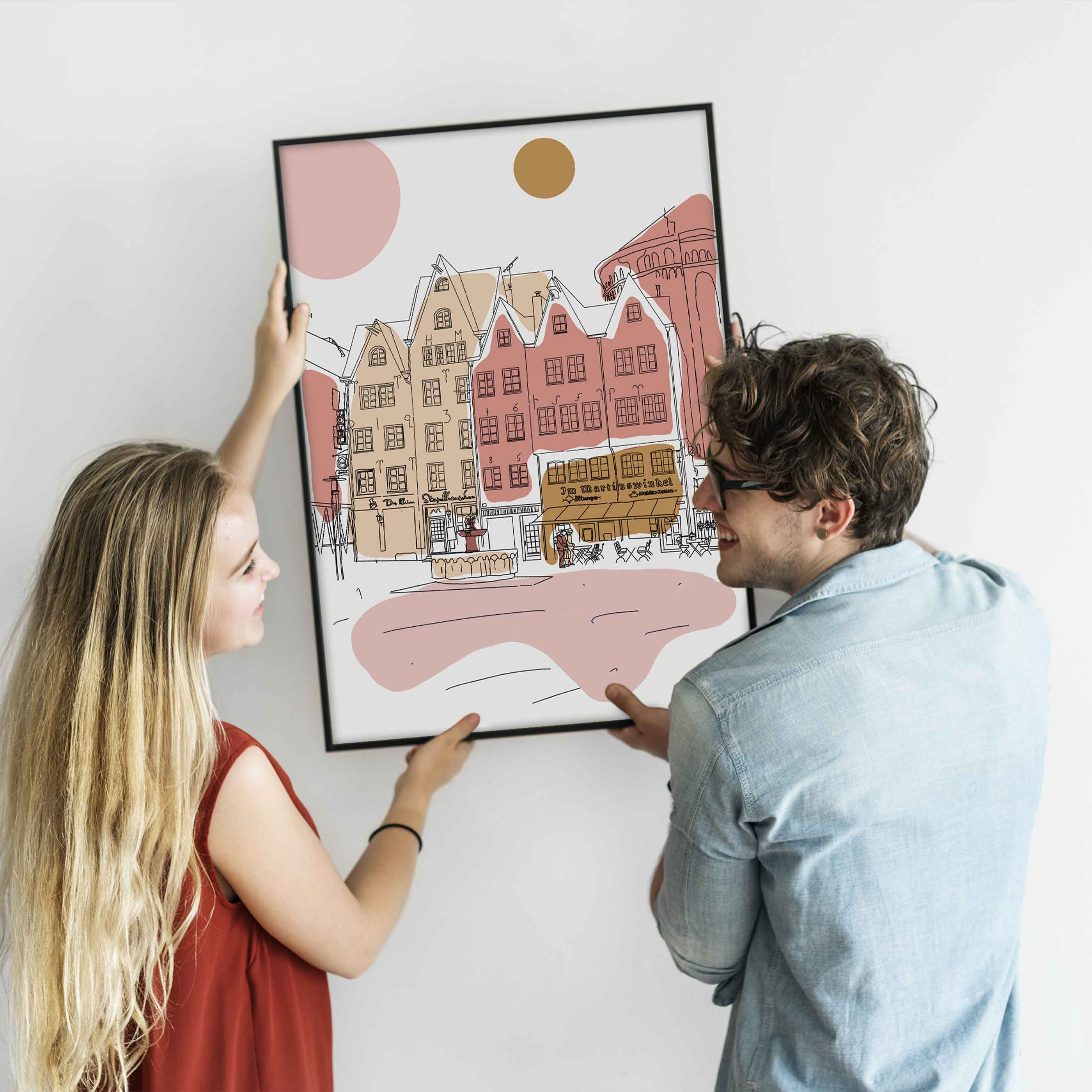 Poster Köln Altstadt Line Art