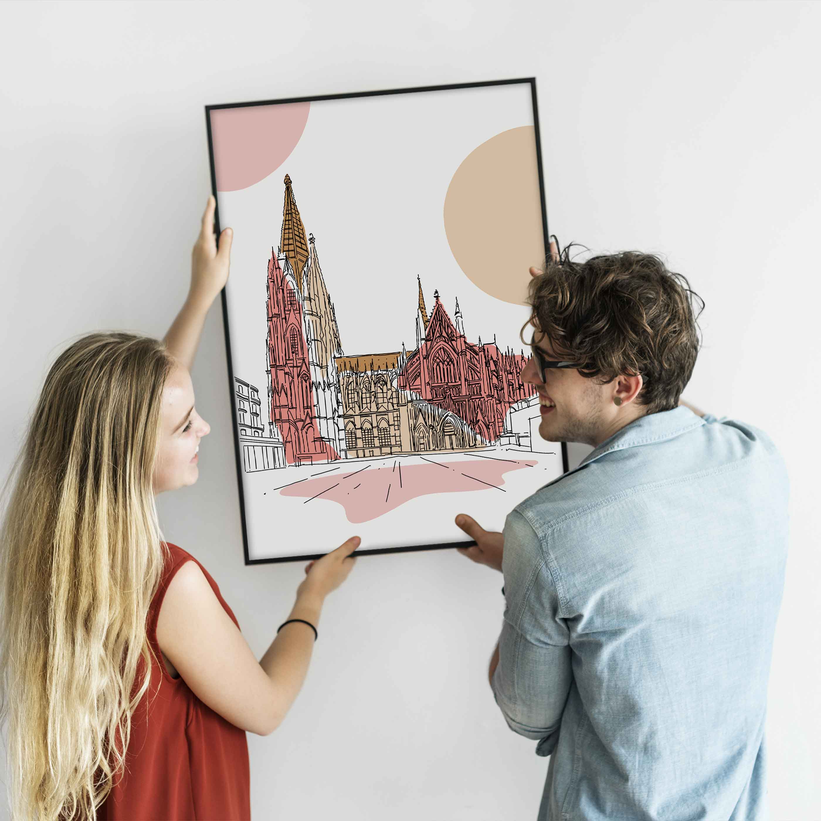 Poster Köln Dom Line Art