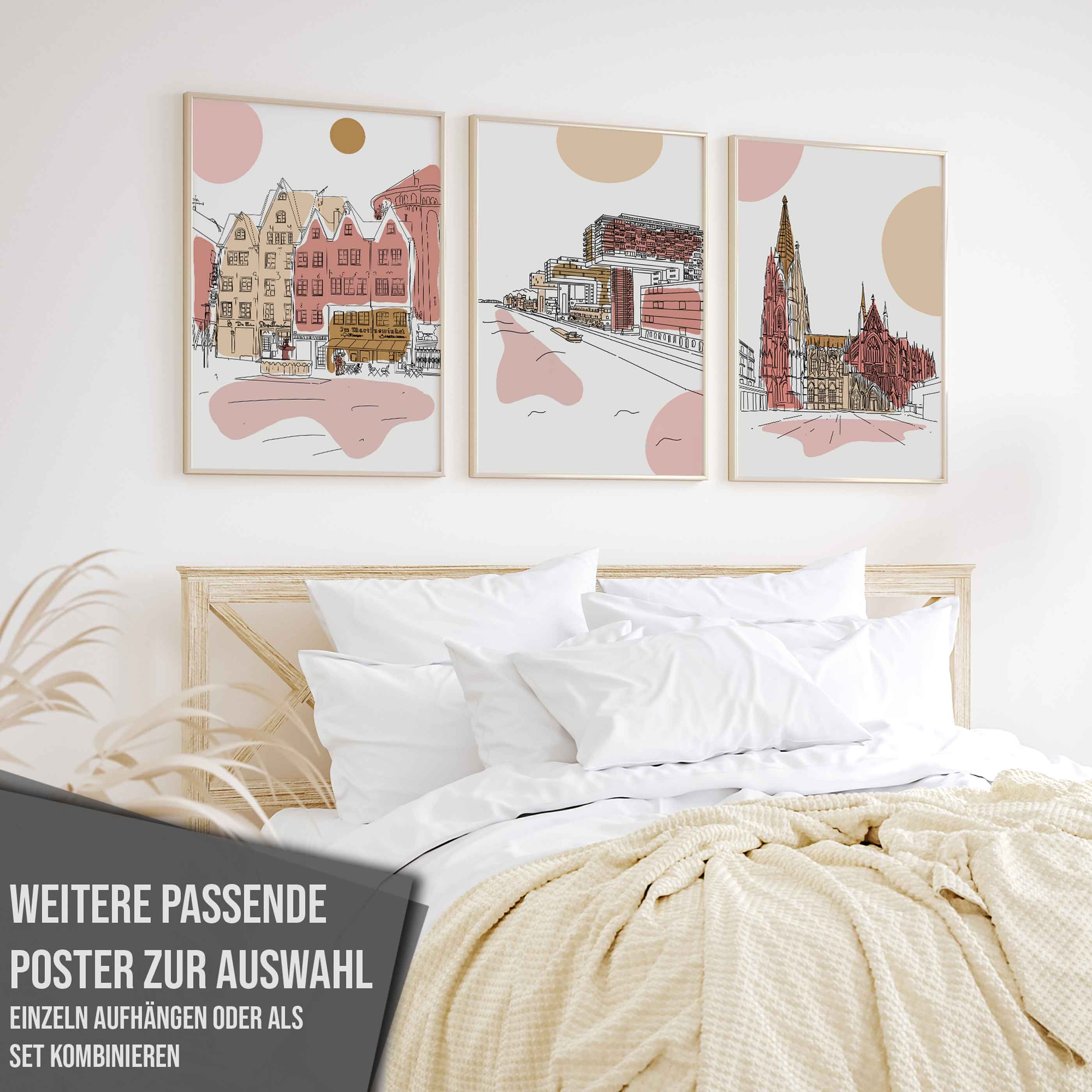 Poster Köln Kranhäuser Line Art