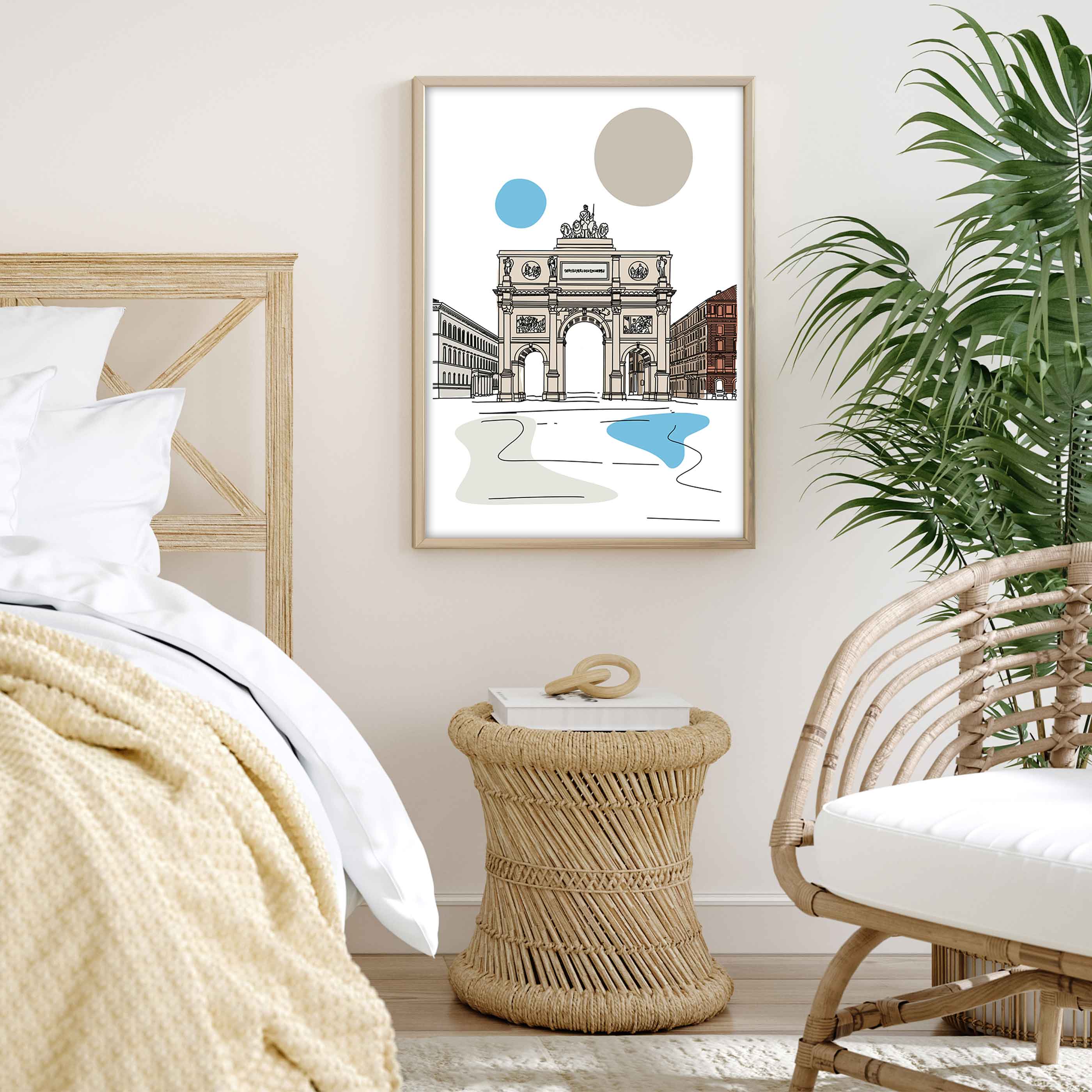 Poster München Siegestor Line Art