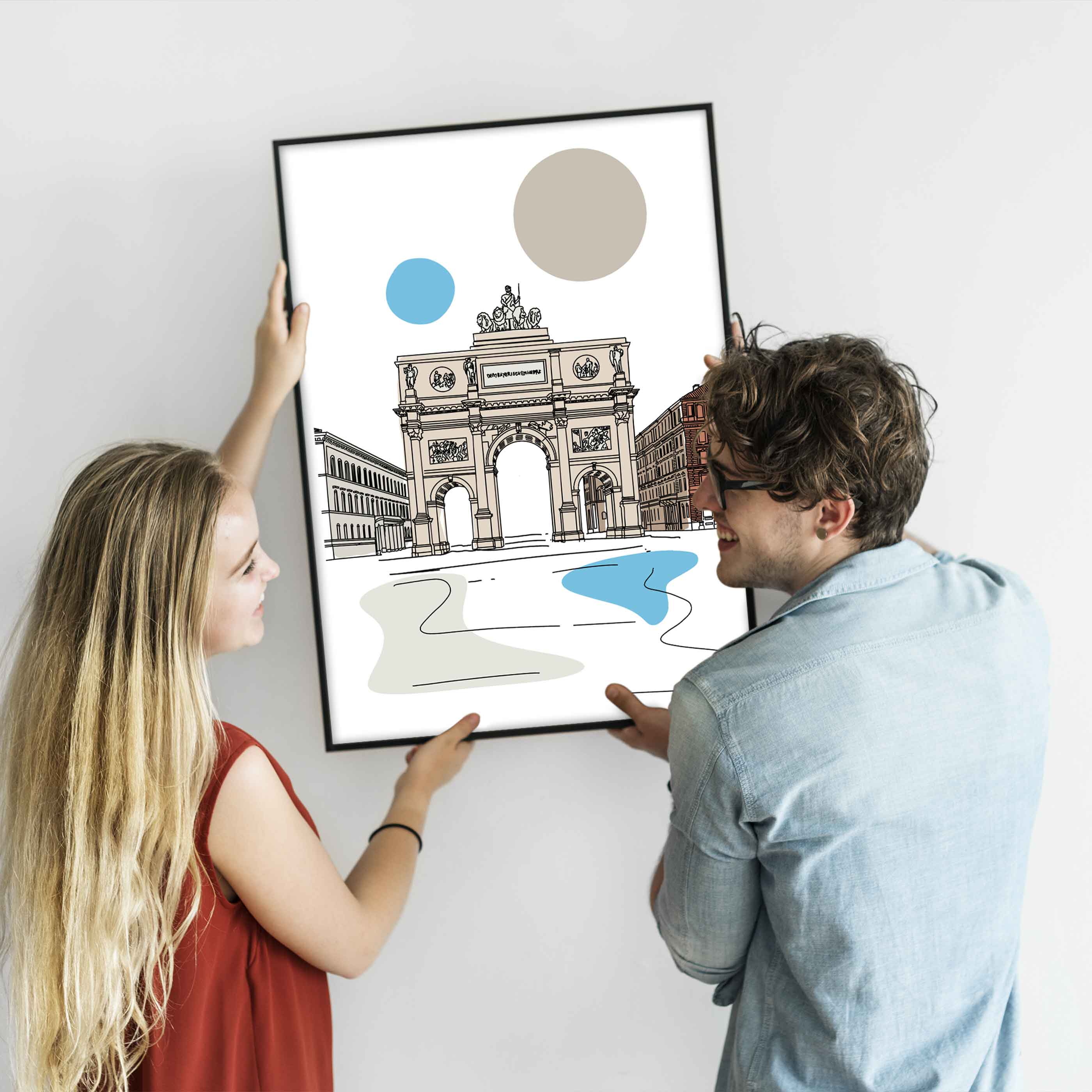 Poster München Siegestor Line Art