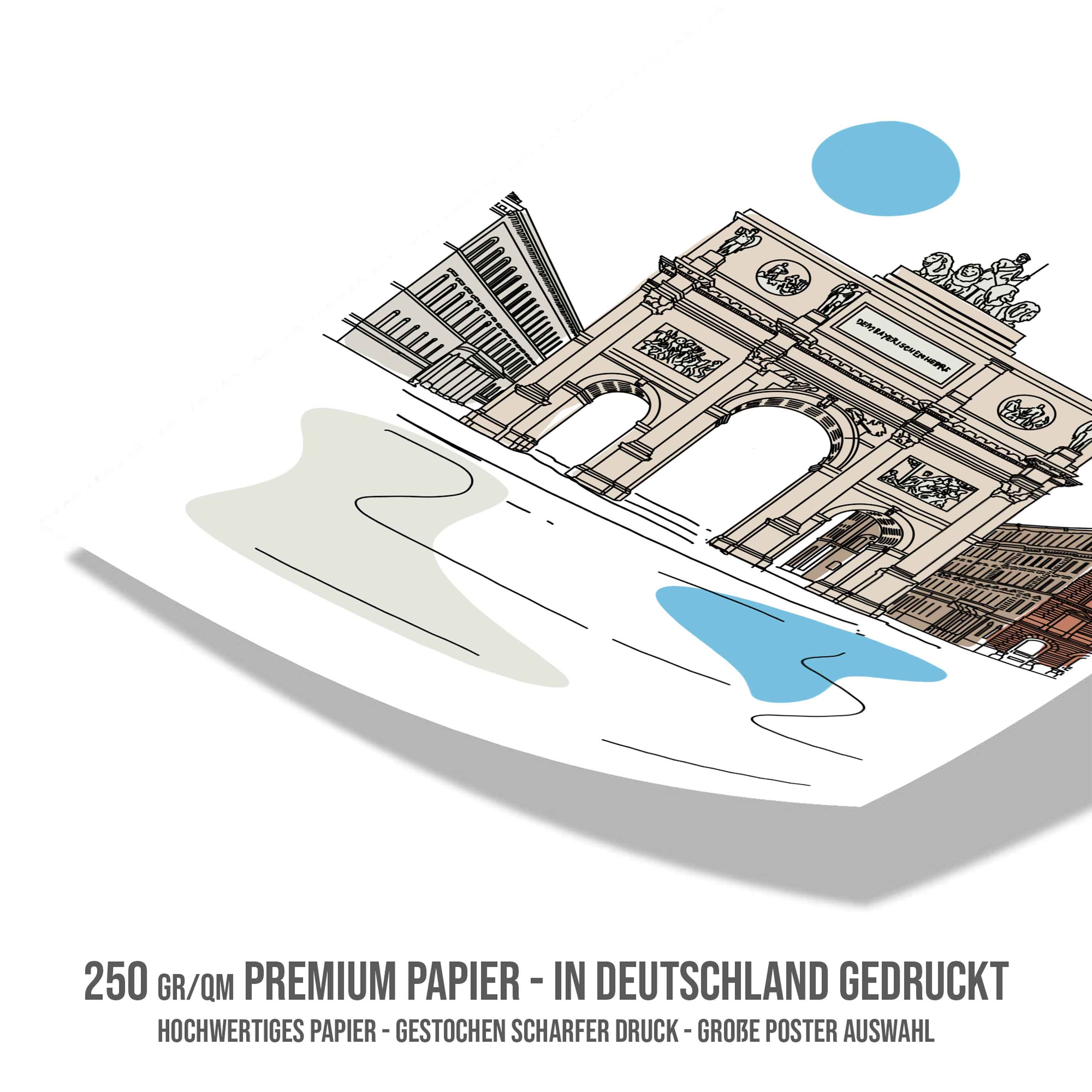 Poster München Siegestor Line Art