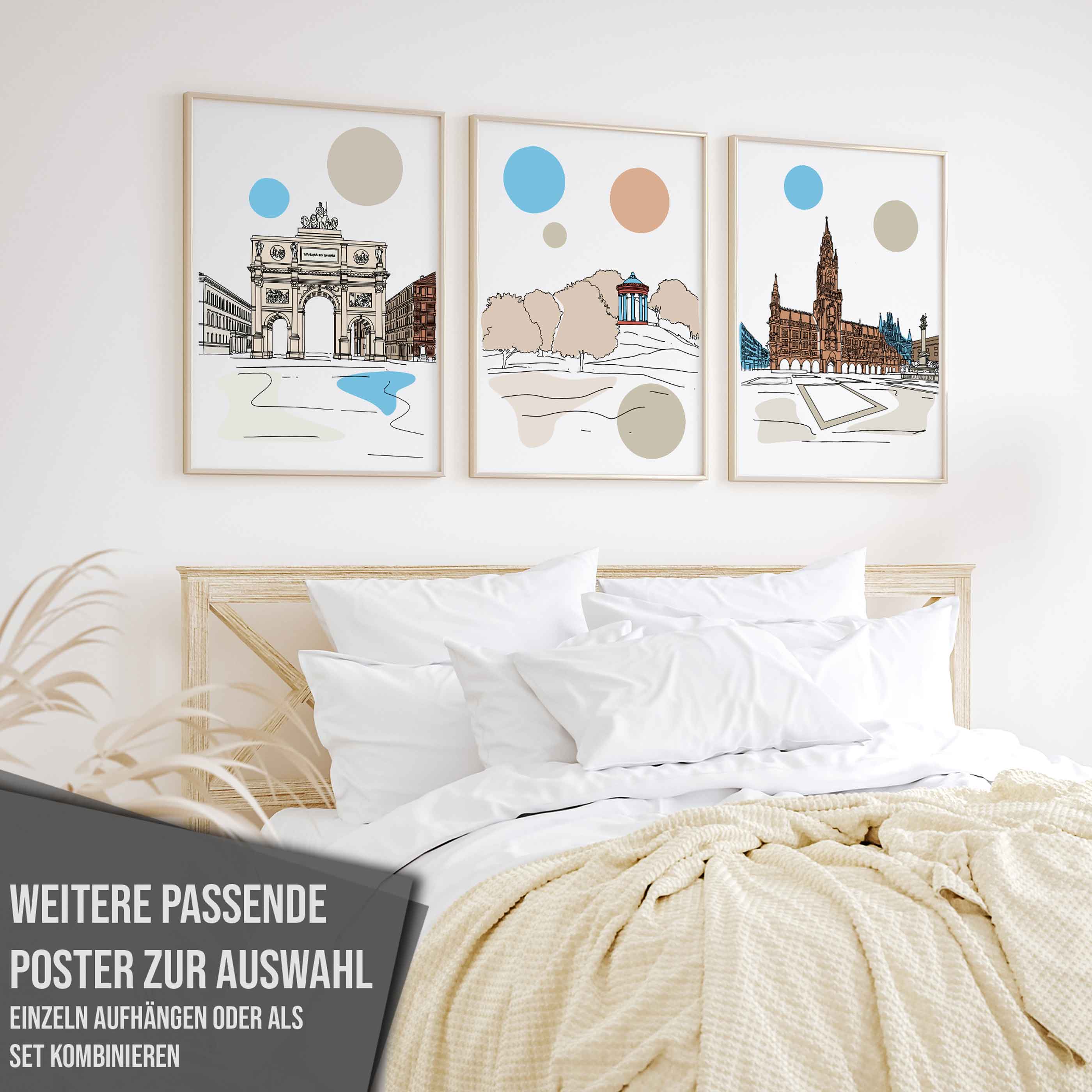 Poster München Siegestor Line Art