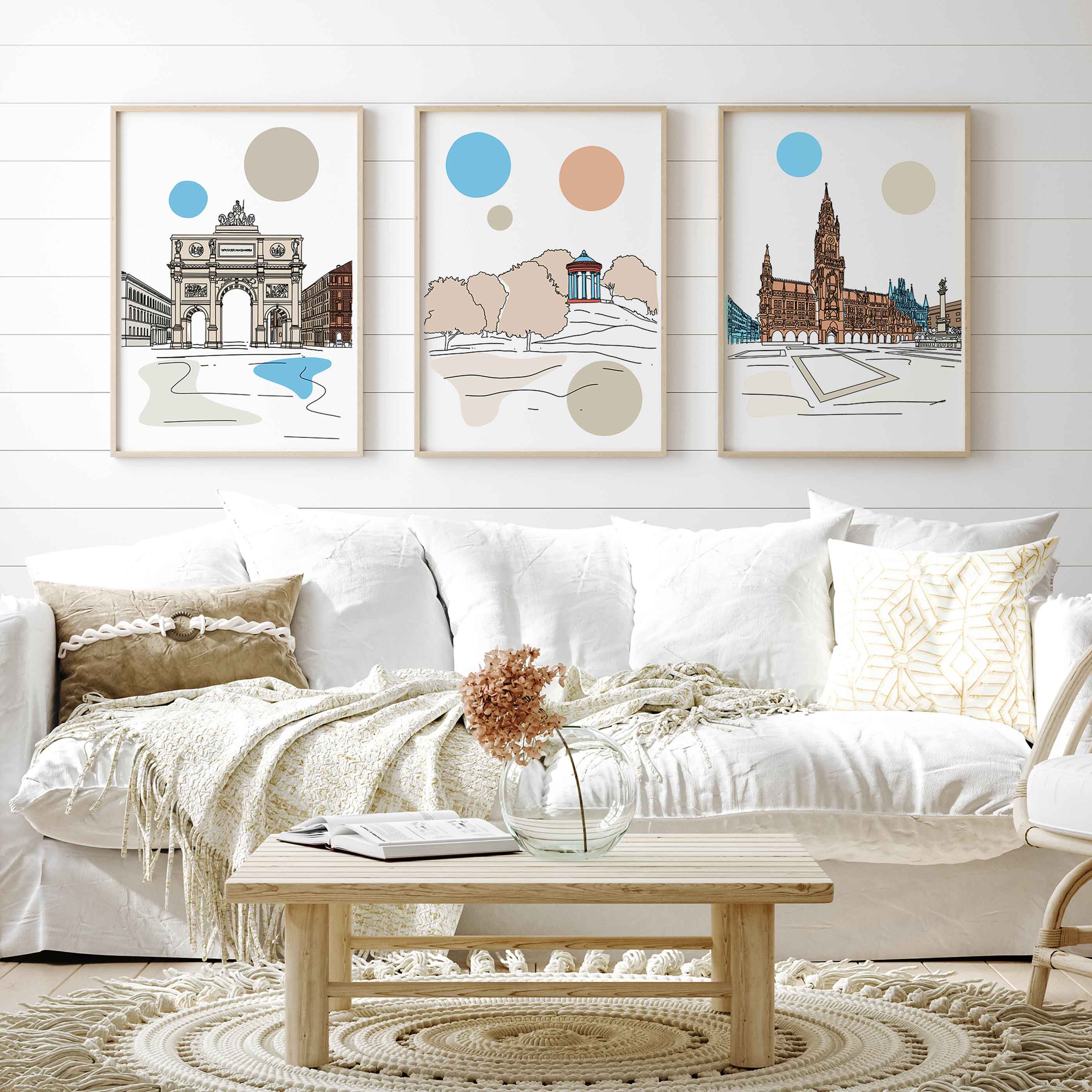 Poster München Siegestor Line Art