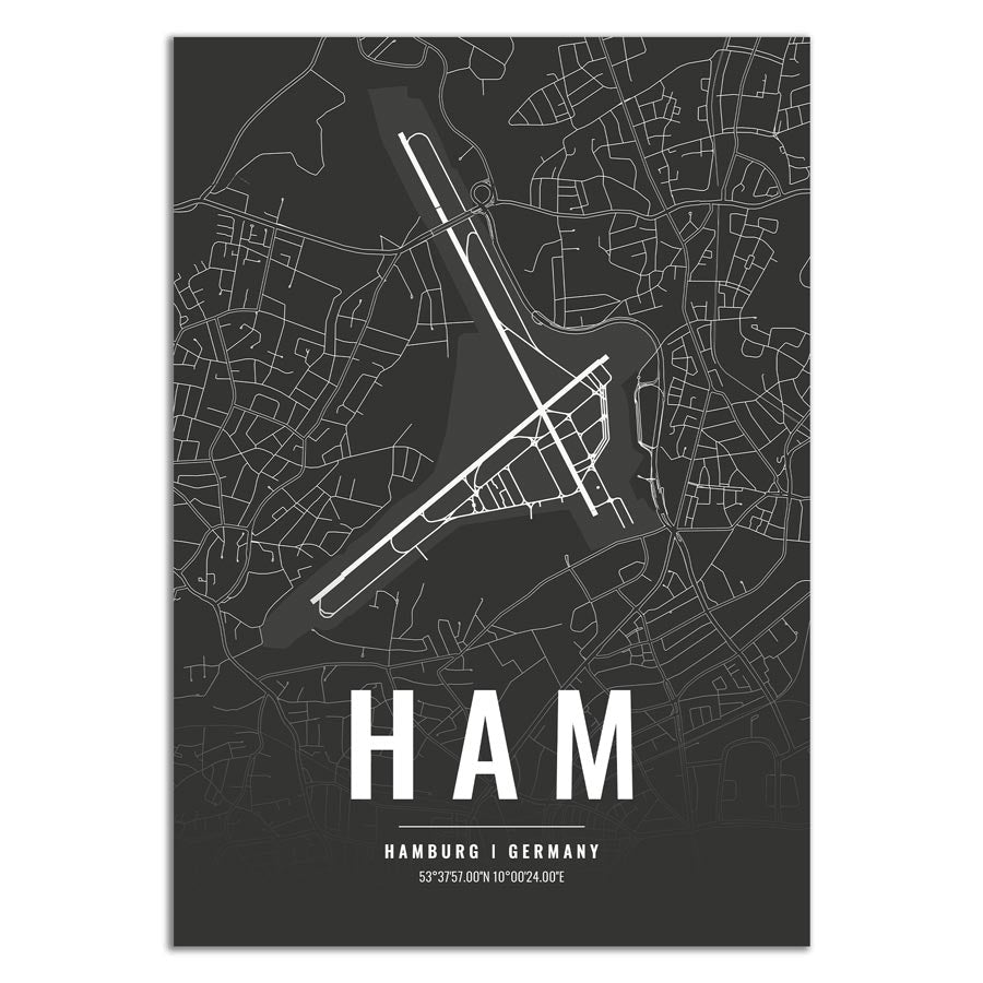 Flughafen Poster - HAM - Hamburg