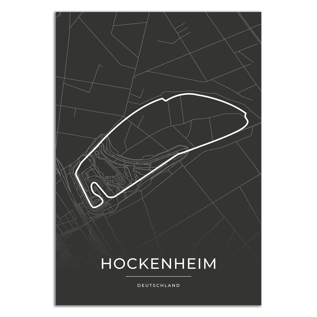 Rennstrecke Poster - Hockenheim (alte Strecke) - Motorsport Karte