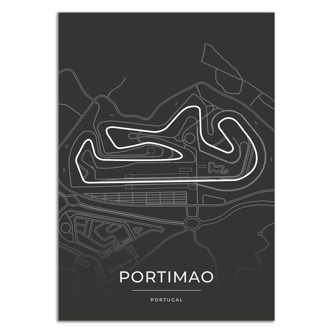 Rennstrecke Poster - Portimao - Motorsport Karte