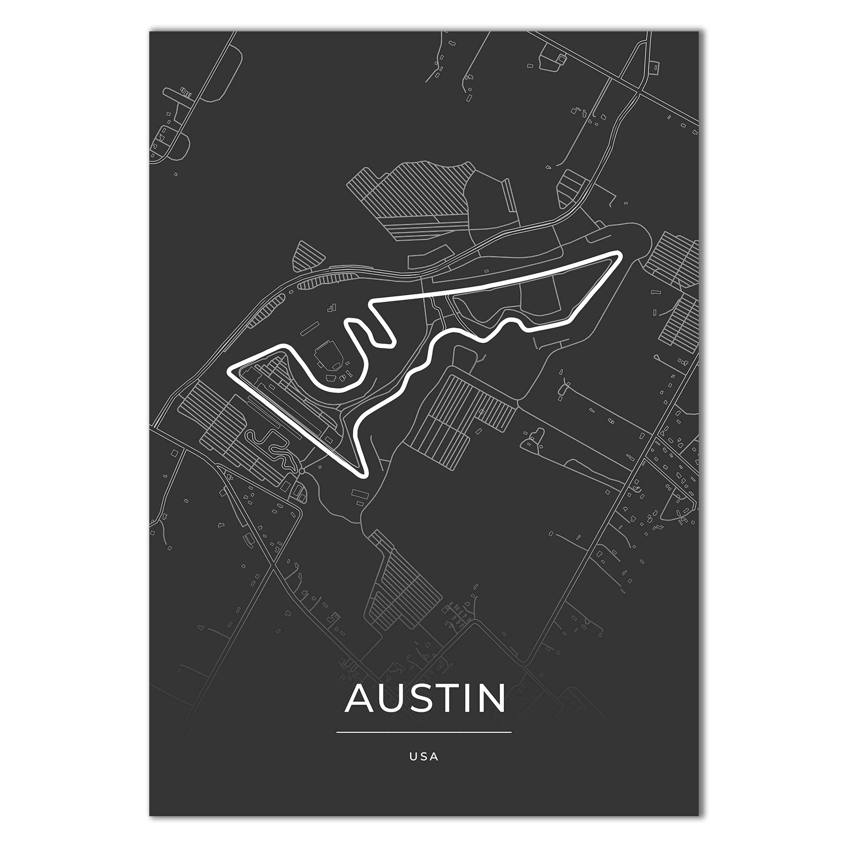 Rennstrecke Poster - Austin - Motorsport Karte
