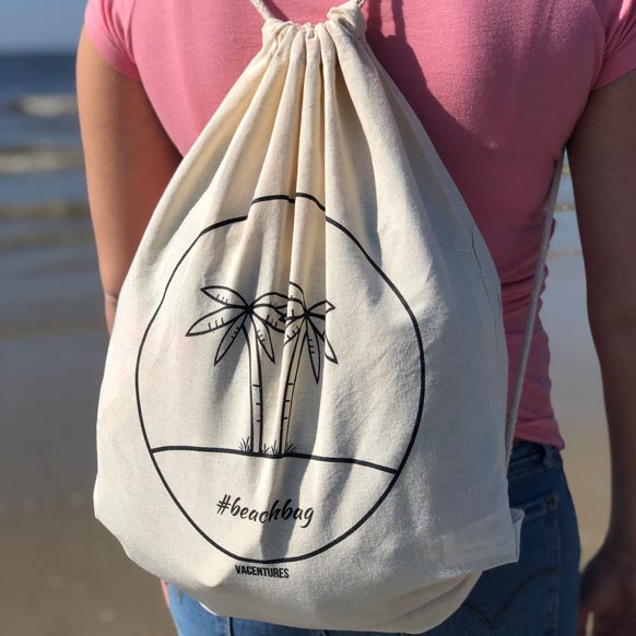 Beachbag "palm" - Fairtrade Turnbeutel-Bag-DIE WELTKARTE