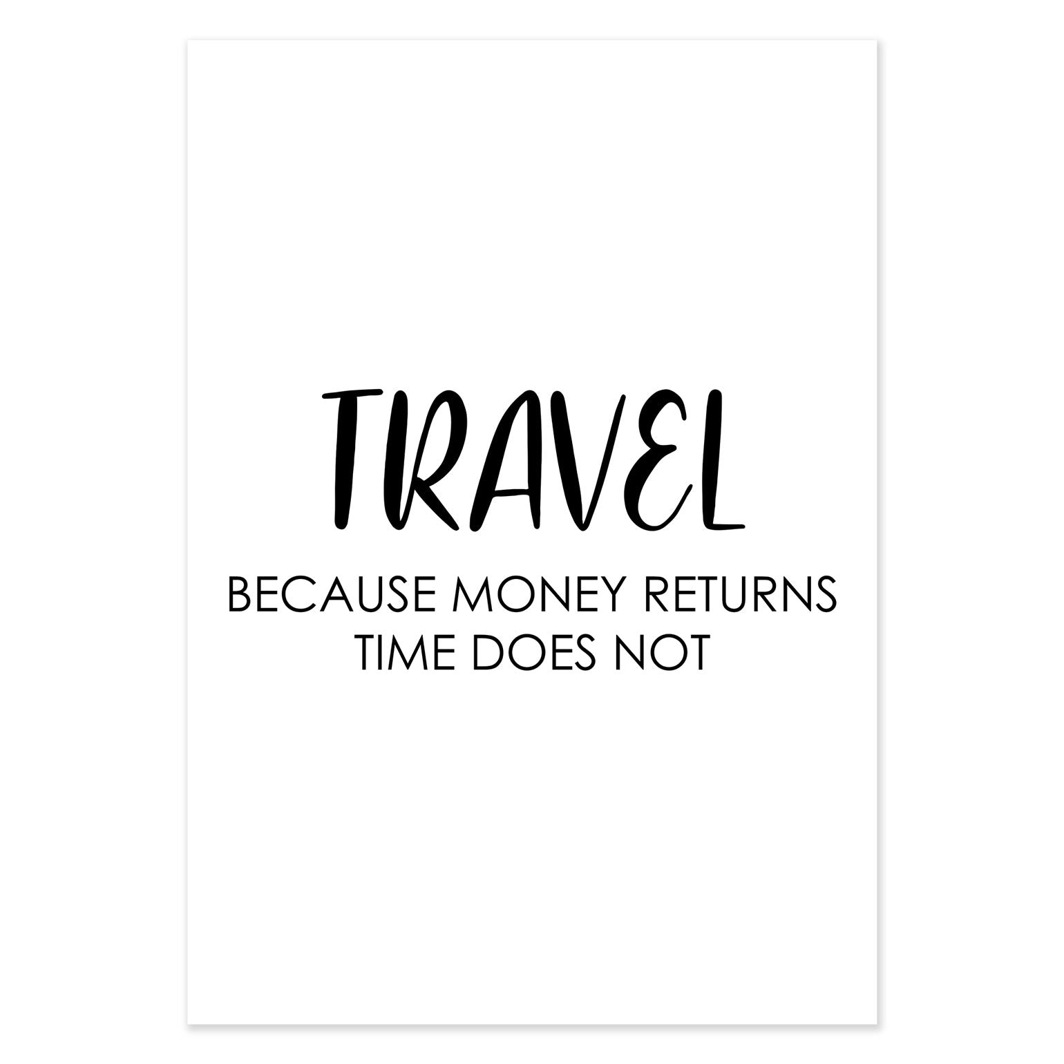 Travel Poster - "MONEY RETURNS TIME DOES NOT"-Poster-DIE WELTKARTE
