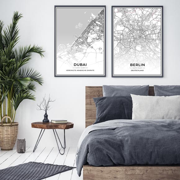 Stadt Karten Poster - Dubai