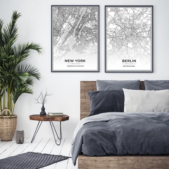 Stadt Poster - New York Kartenposter / City Map-Poster-DIE WELTKARTE