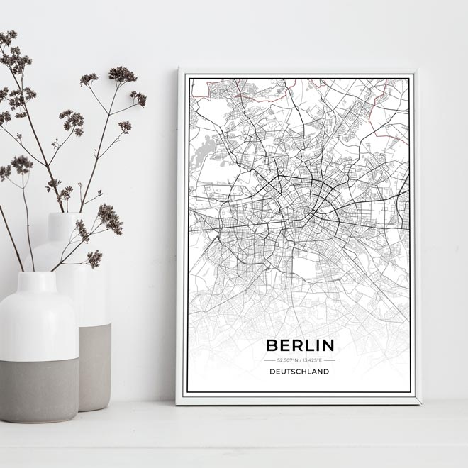 Stadt Karten Poster - Berlin