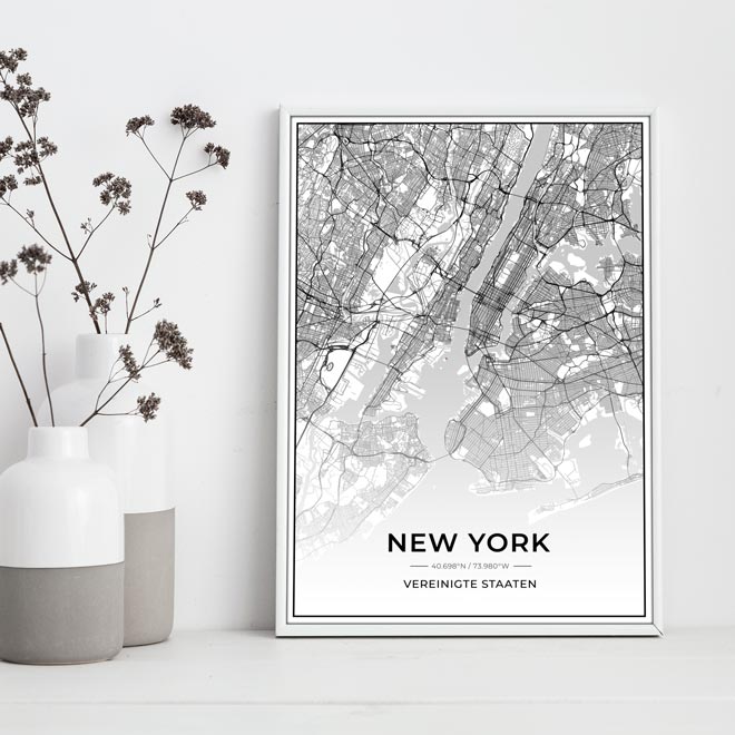 Stadt Poster - New York Kartenposter / City Map-Poster-DIE WELTKARTE