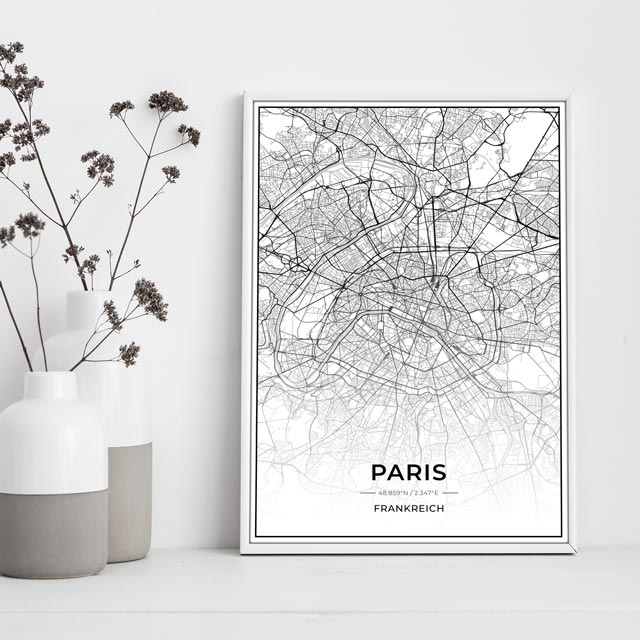 Stadt Poster - Paris Kartenposter / City Map-Poster-DIE WELTKARTE