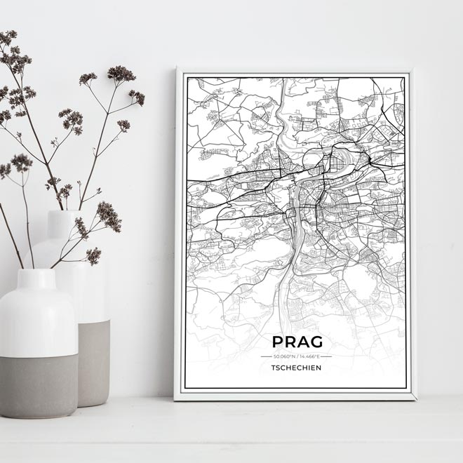 Stadt Poster - Prag Kartenposter / City Map-Poster-DIE WELTKARTE