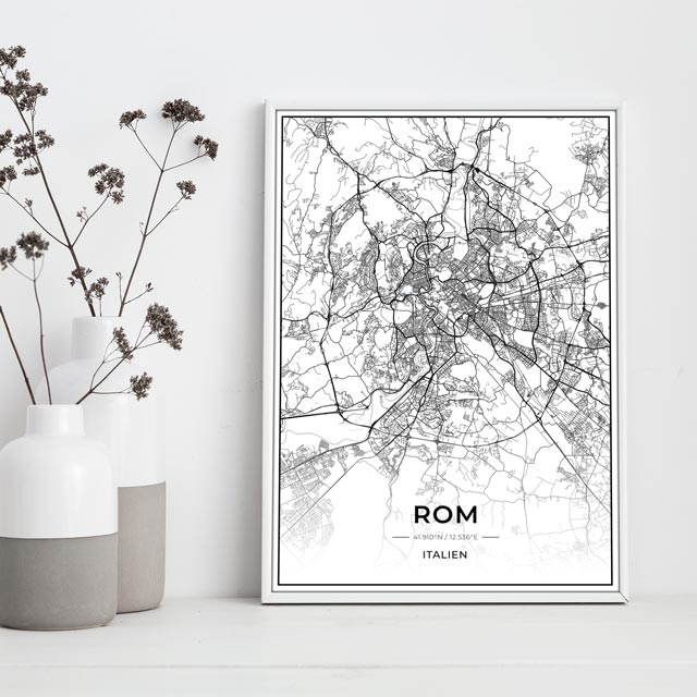 Stadt Poster - Rom Kartenposter / City Map-Poster-DIE WELTKARTE