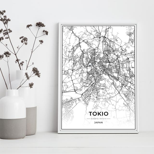 Stadt Poster - Tokio Kartenposter / City Map-Poster-DIE WELTKARTE