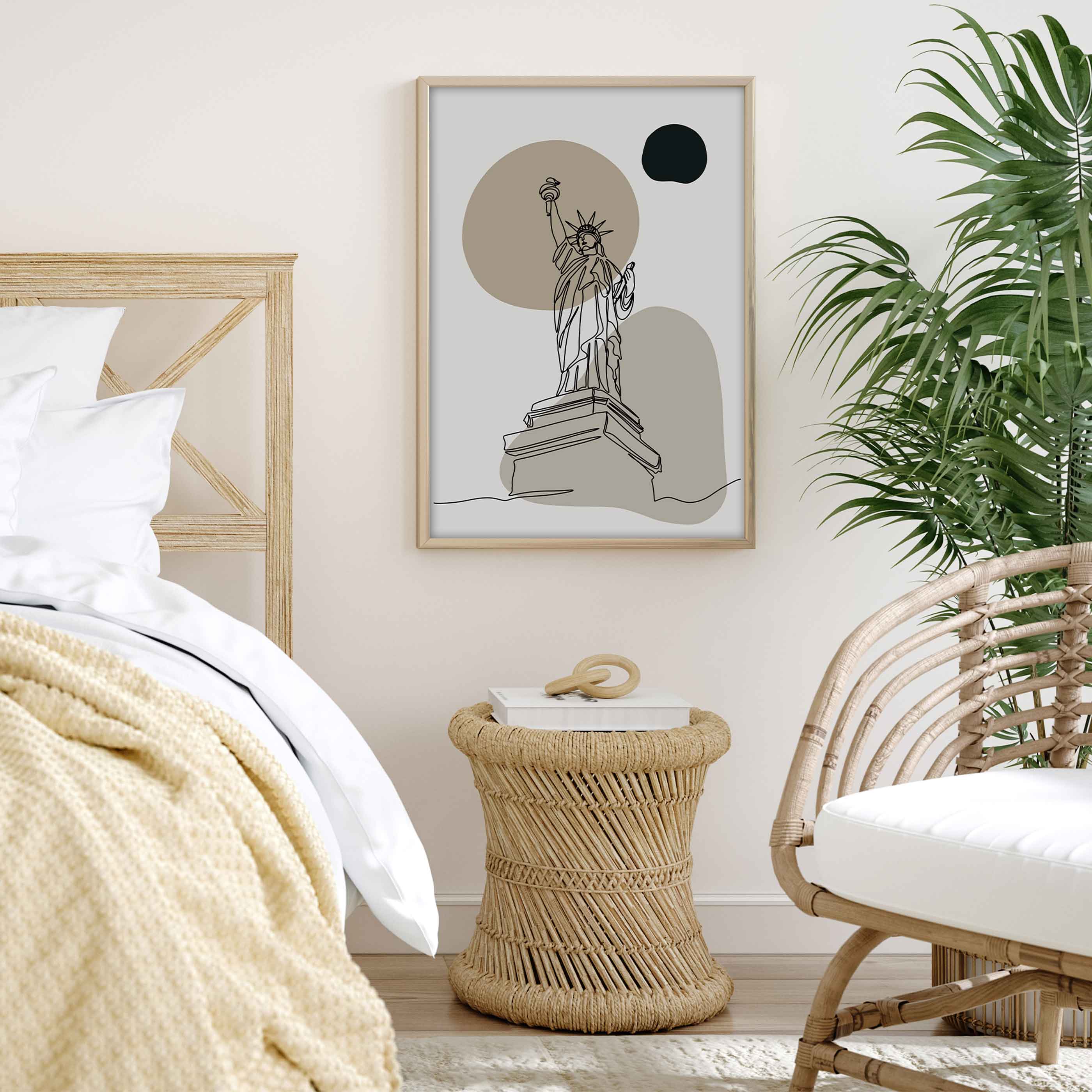 Poster New York City Freiheitsstatue Line Art
