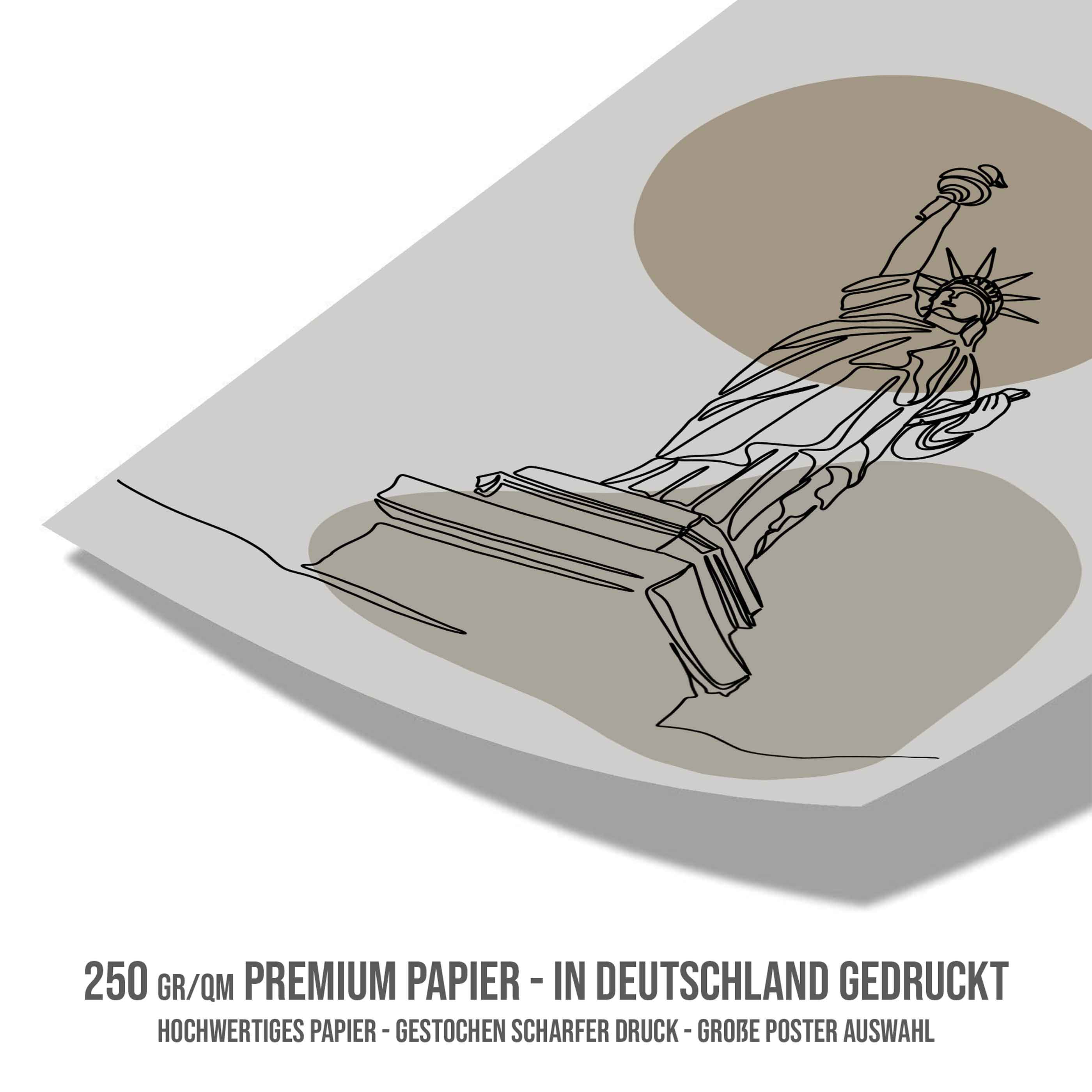 Poster New York City Freiheitsstatue Line Art