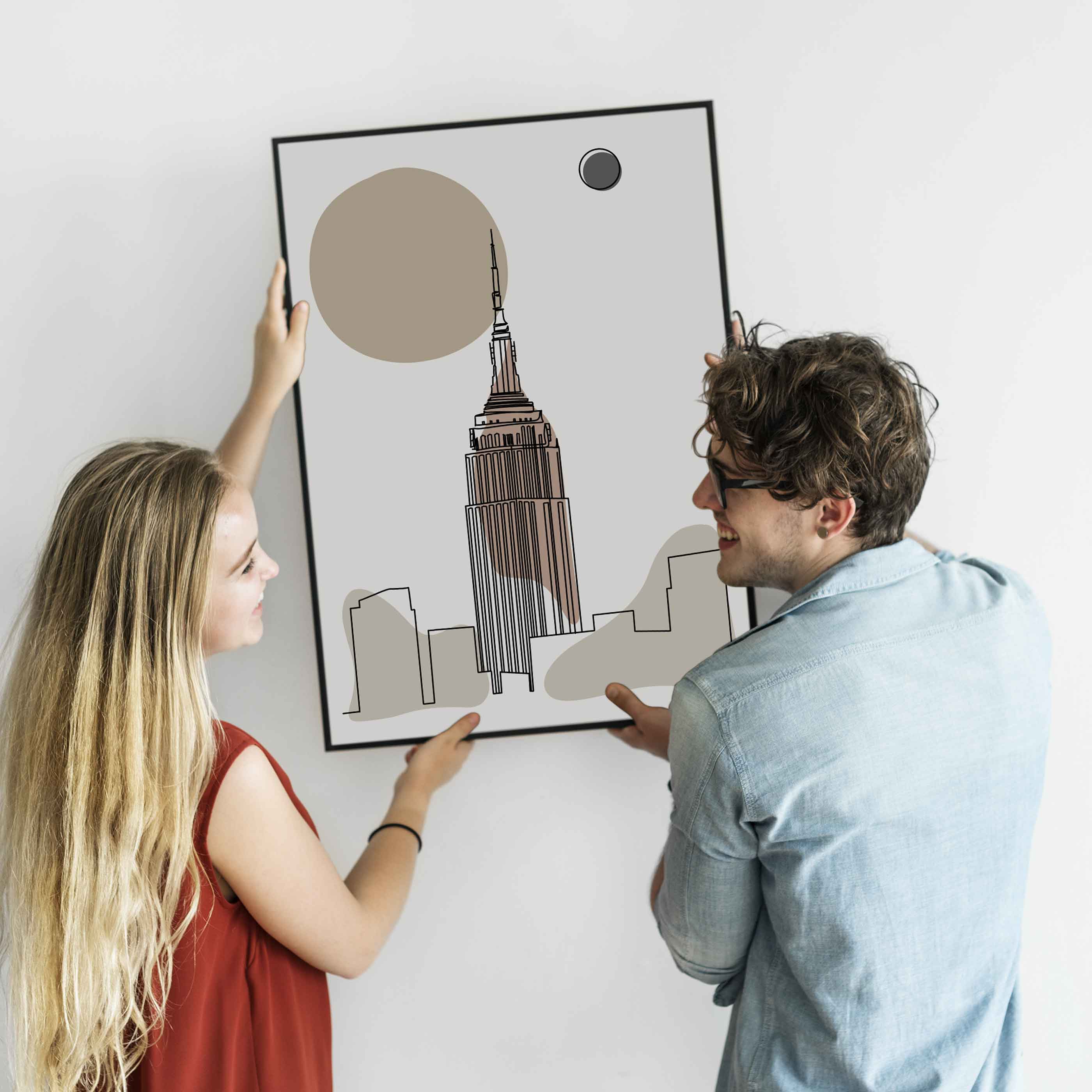 Poster New York City Empire State Building Line Art