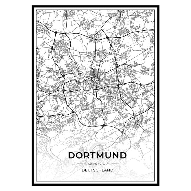 Stadt Karten Poster - Dortmund