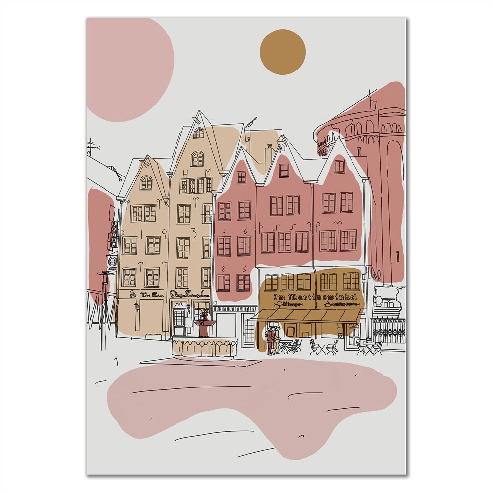 Poster Köln Altstadt Line Art