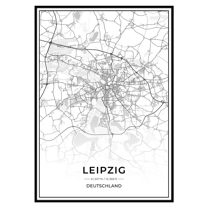 Stadt Karten Poster - Leipzig