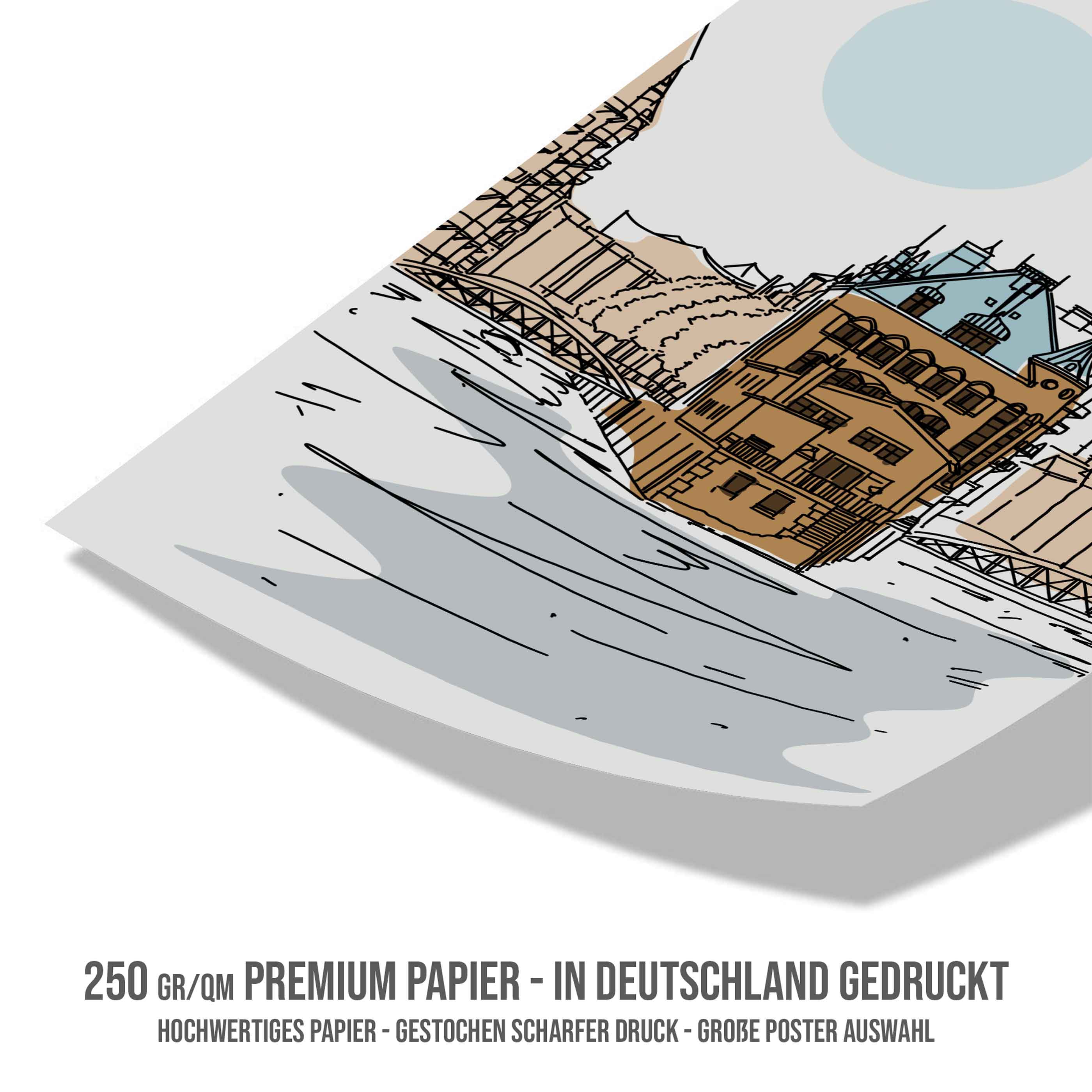 Poster Hamburg Speicherstadt Line Art