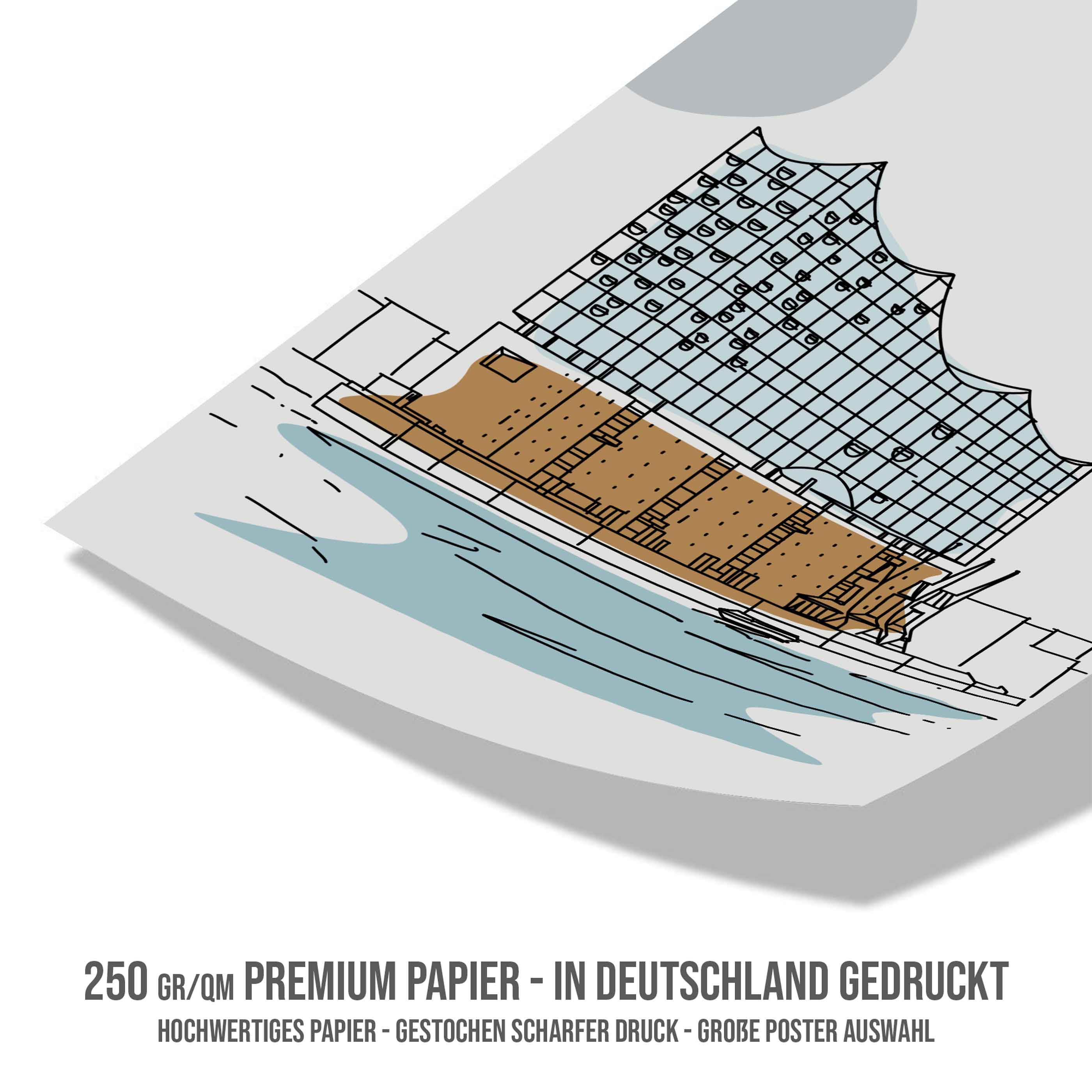 Poster Hamburg Elbphilharmonie Line Art