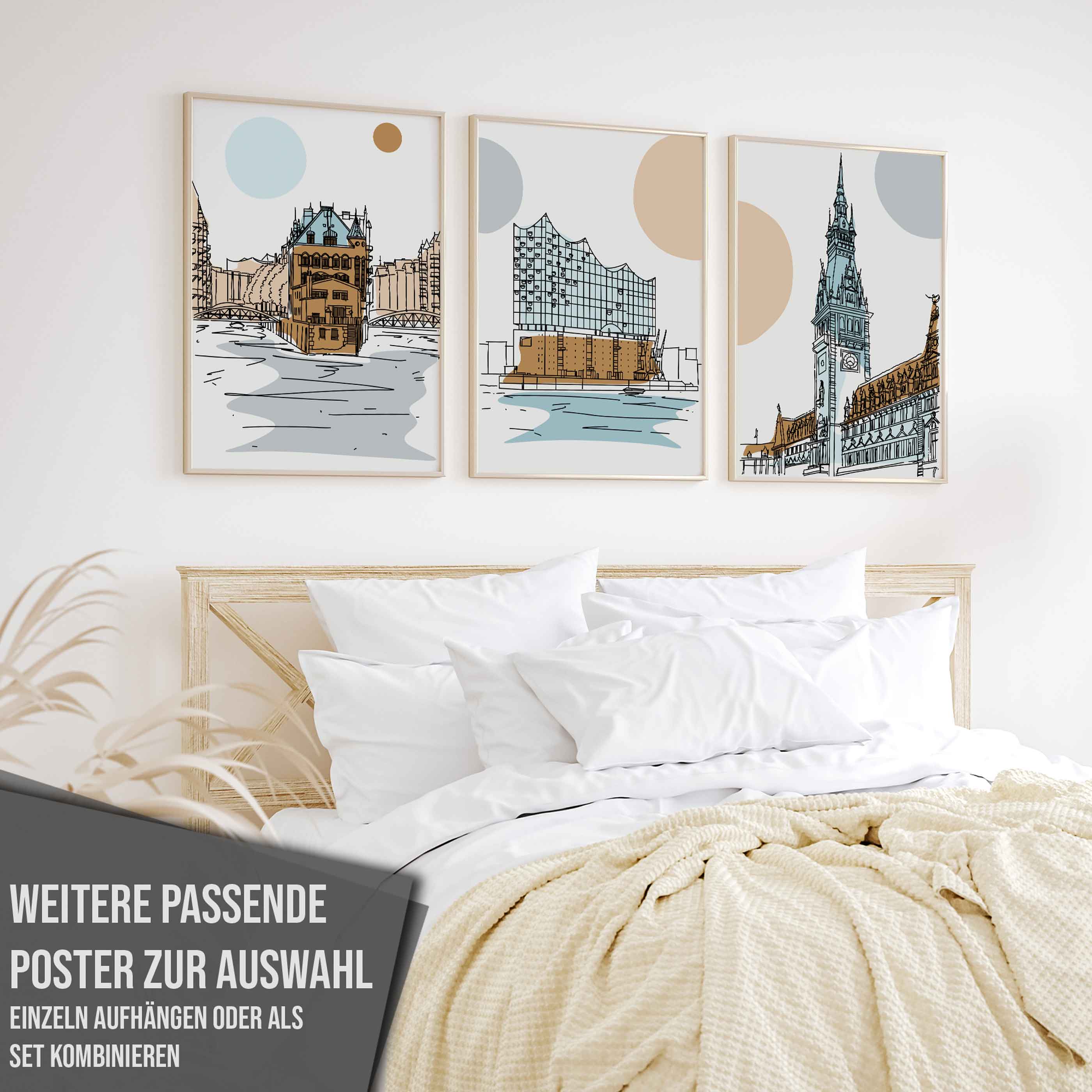 Poster Hamburg Rathaus Line Art