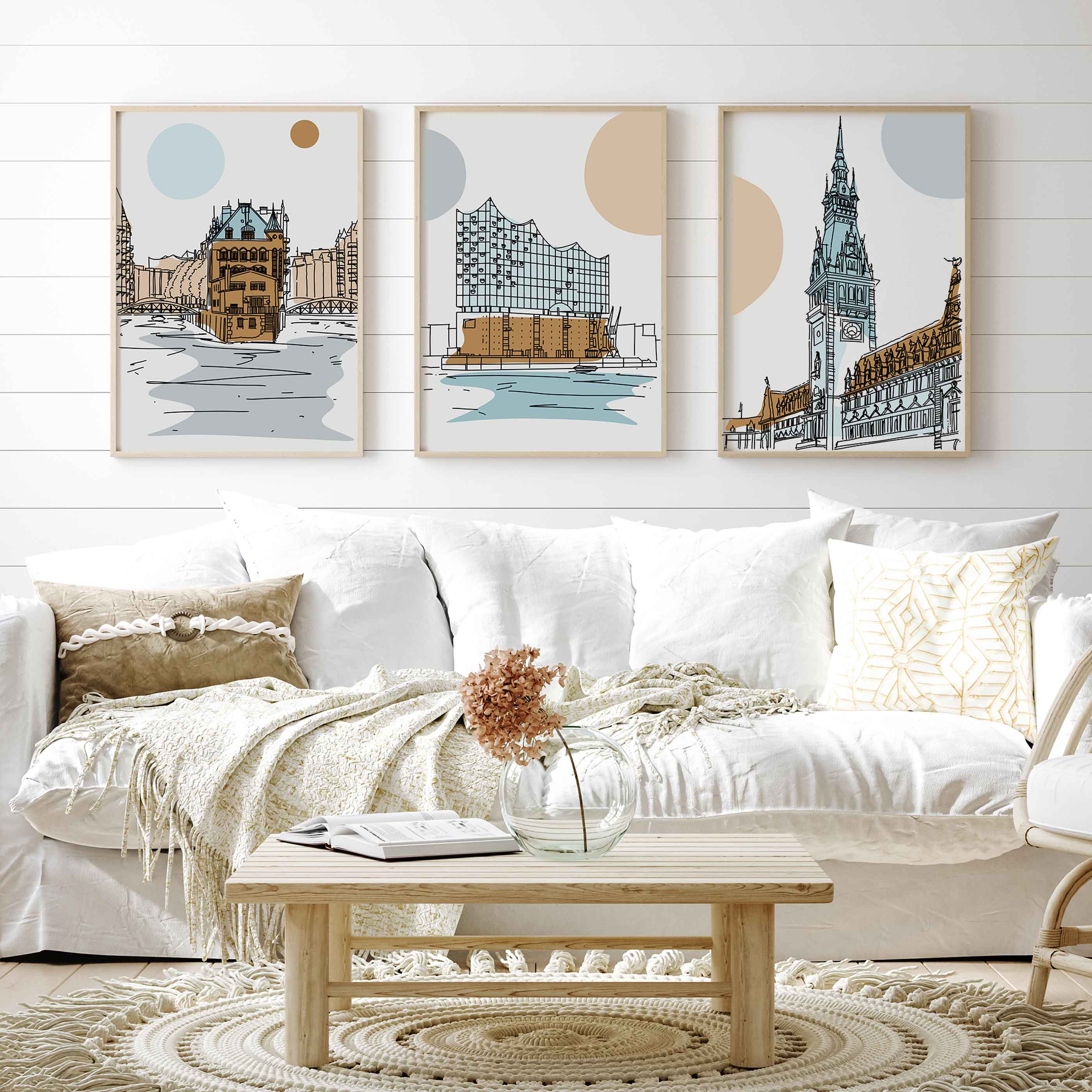 Poster Hamburg Speicherstadt Line Art