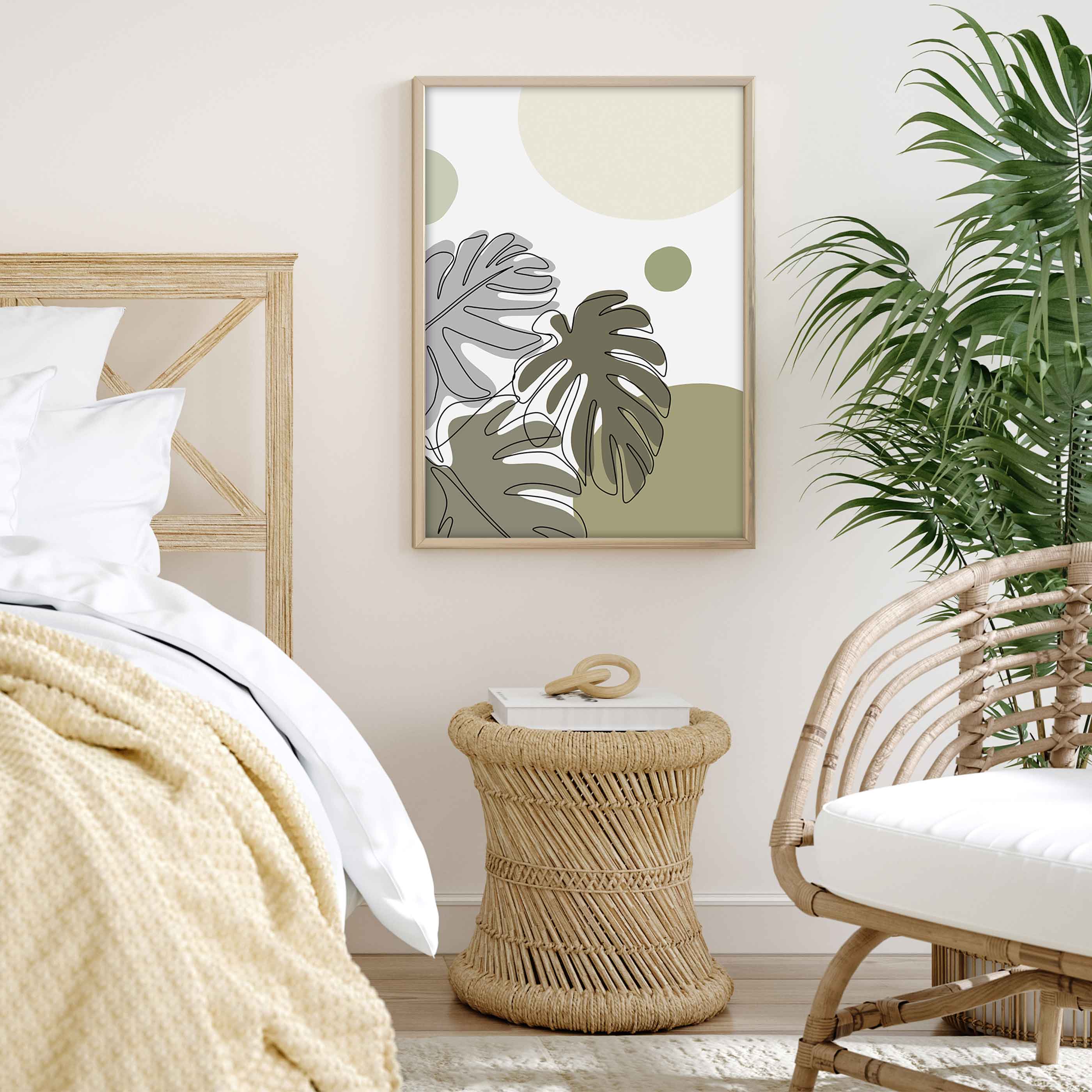 Poster Botanik Monstera No 2 Line Art