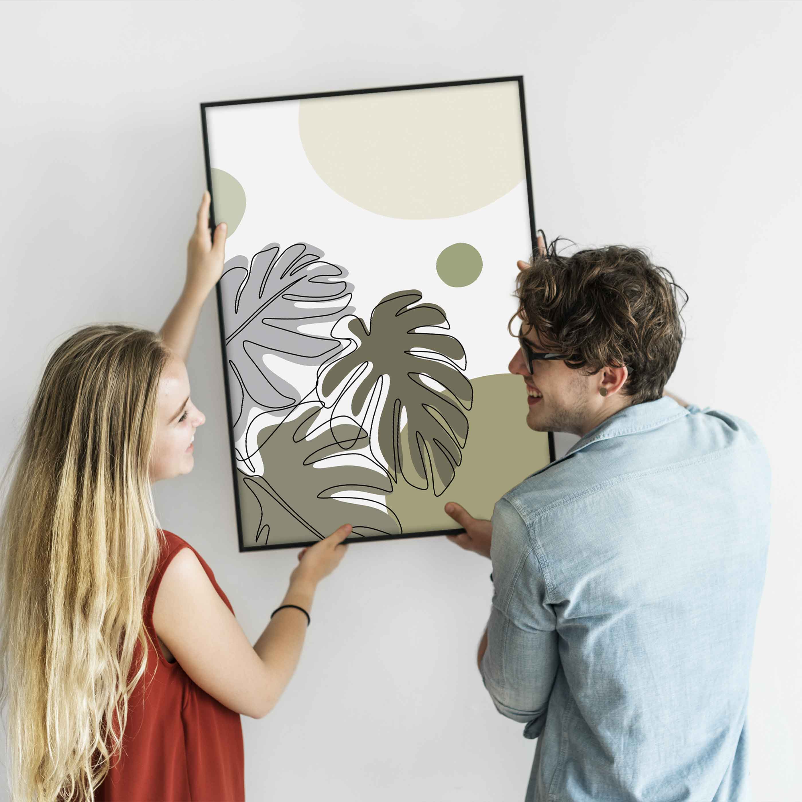 Poster Botanik Monstera No 2 Line Art