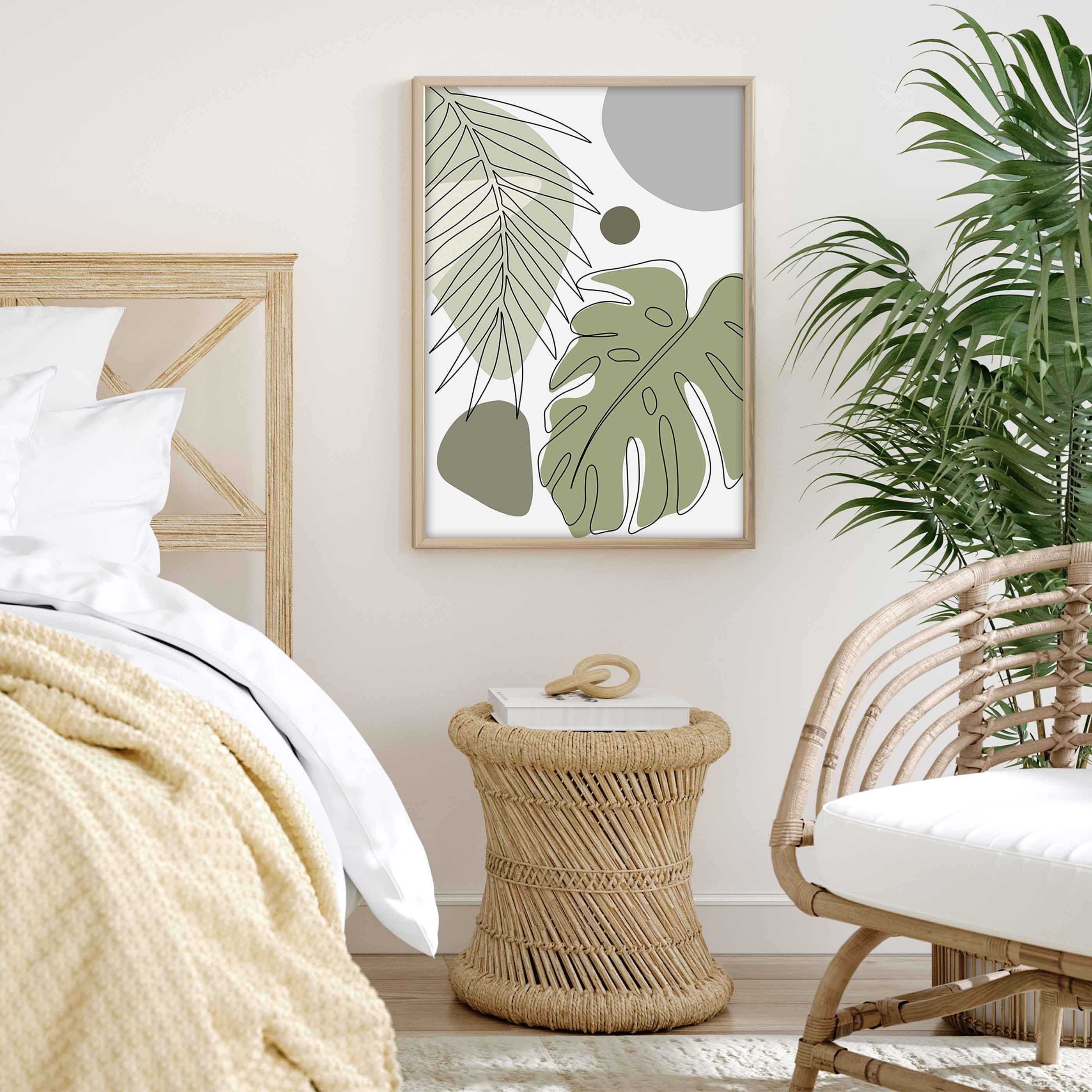 Poster Botanik Monstera No 1 Line Art