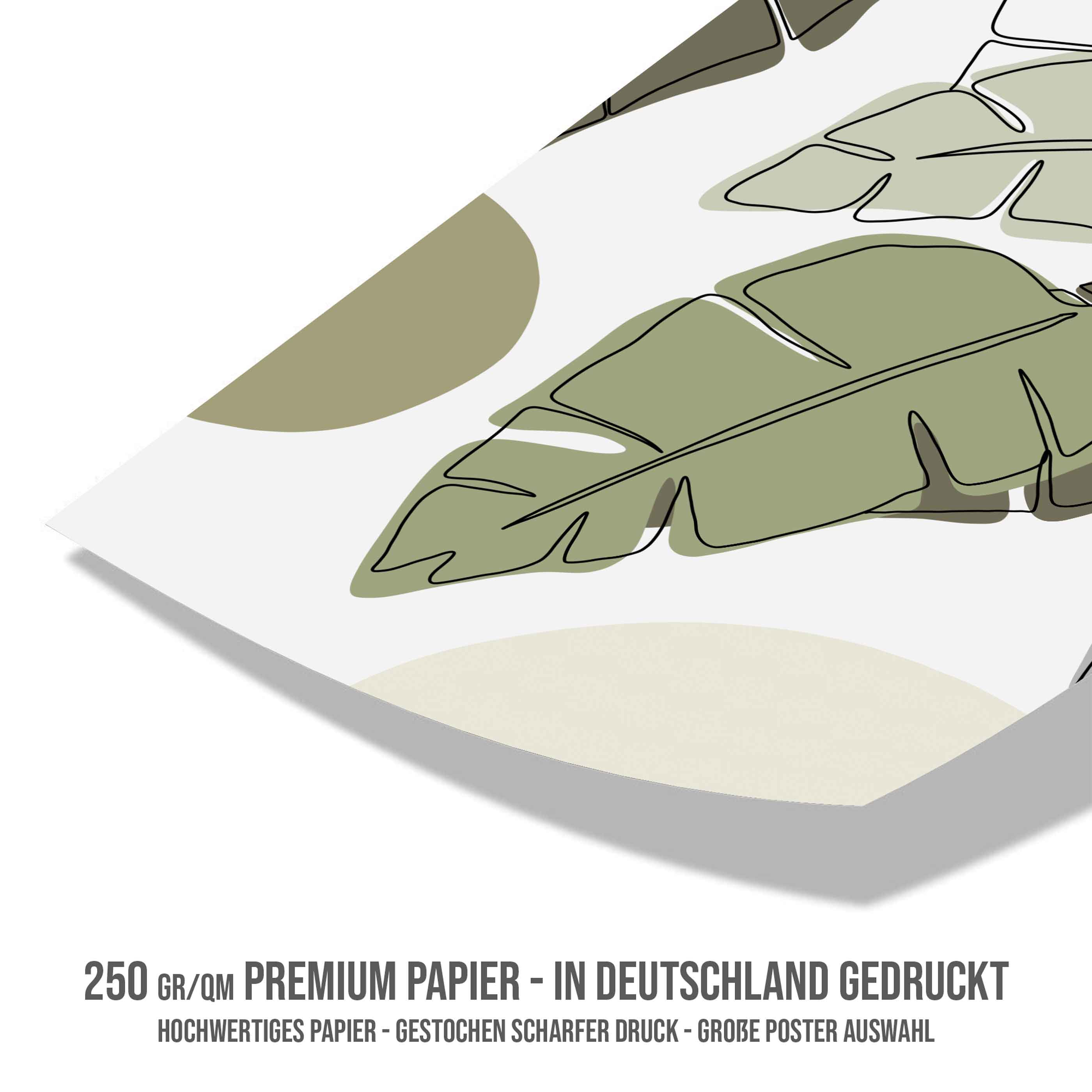 Poster Botanik Palmenwedel Line Art