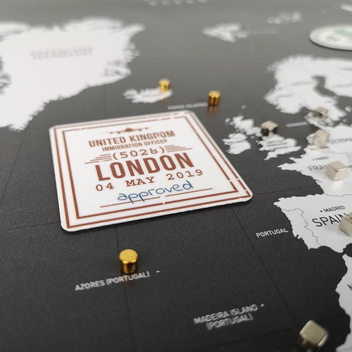 Magnet Set - Passport Stempel - 12er Set-Magnete-DIE WELTKARTE